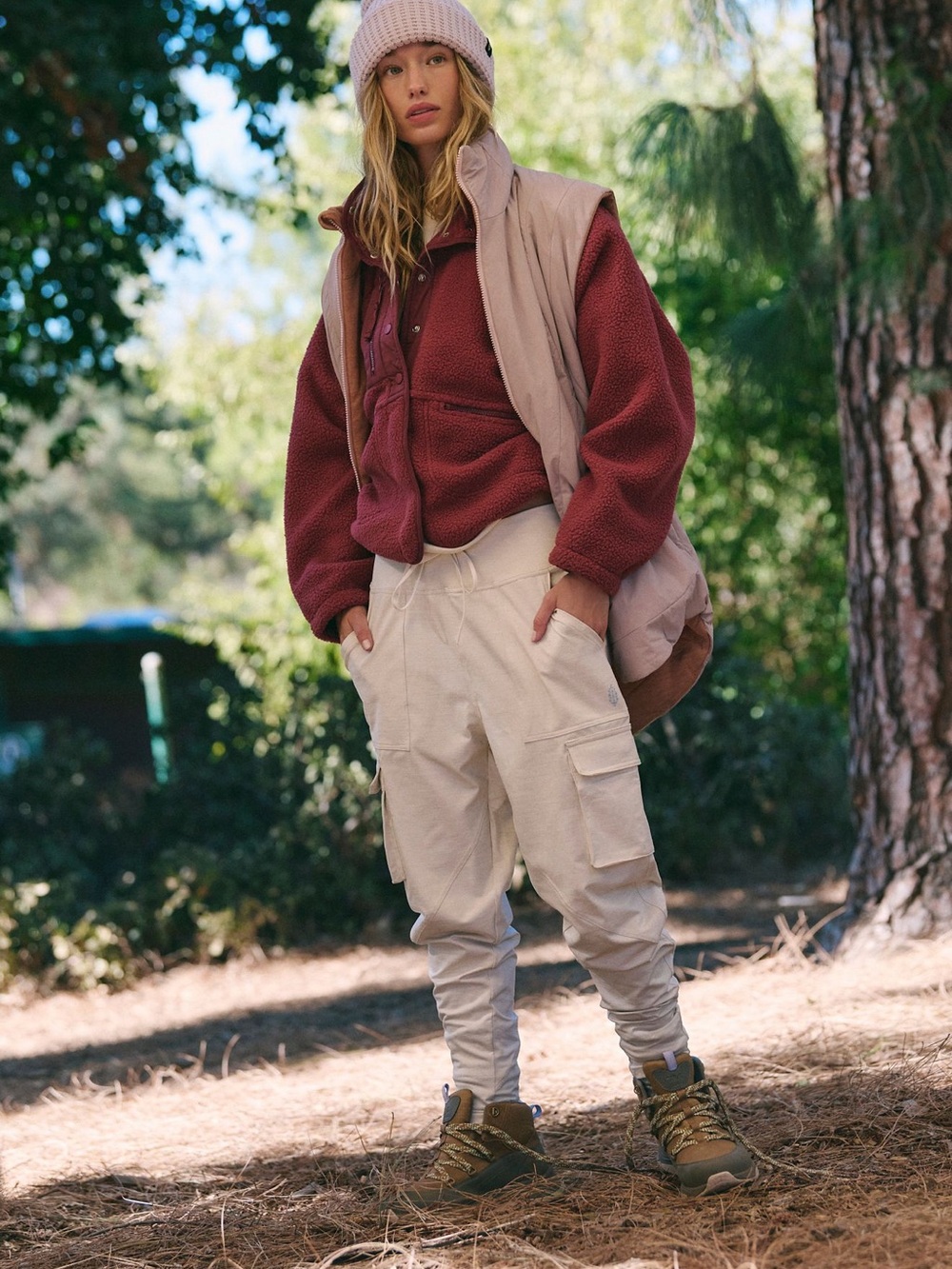 FP Movement by Free People Cream Cargo Joggers
